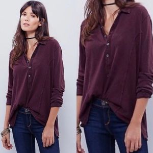Free People Blue Moon Henley Purple Size XS